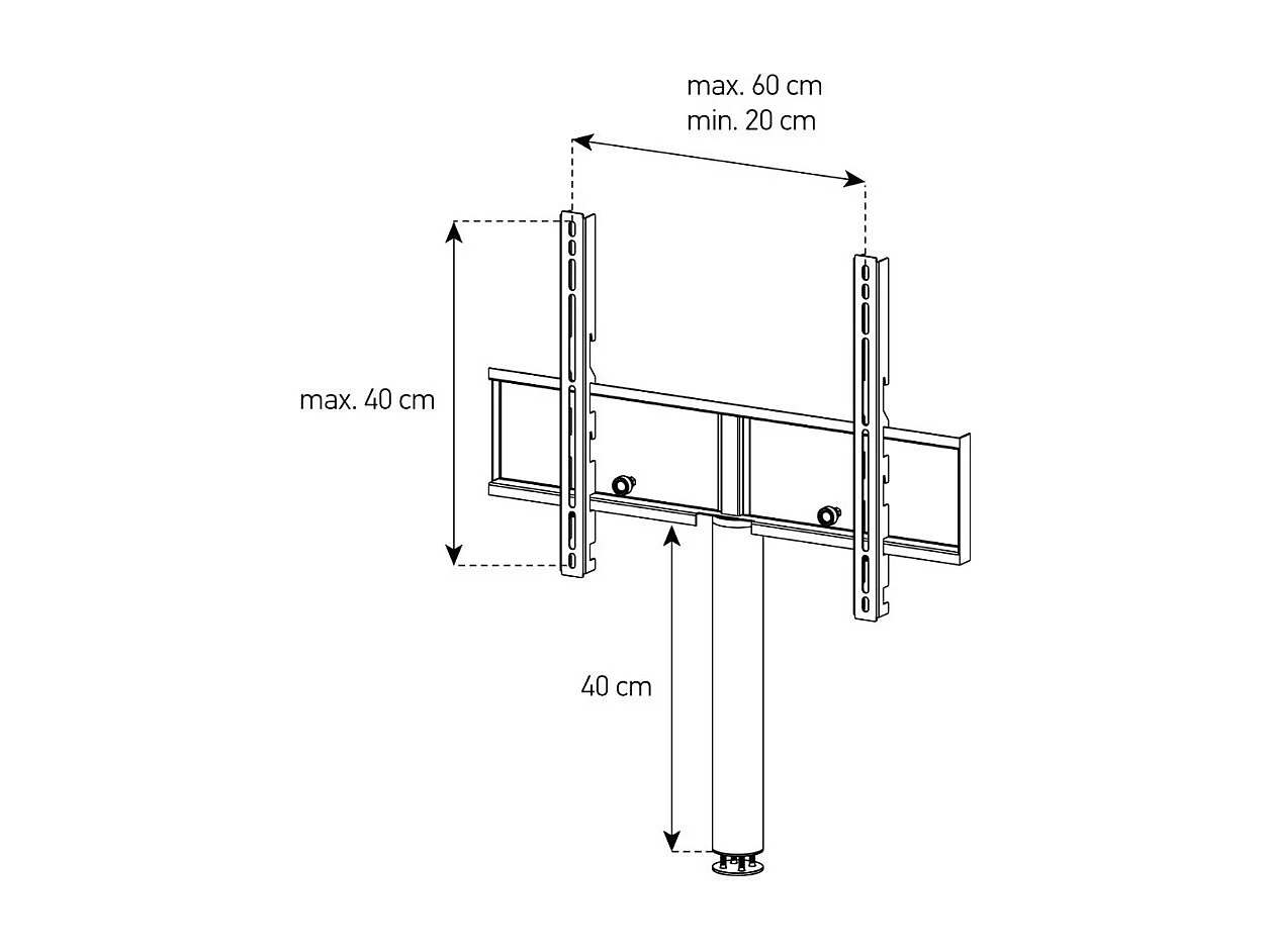 Meuble TV avec support écran tissu acoustique et mélaminé gris Anapa 120cm