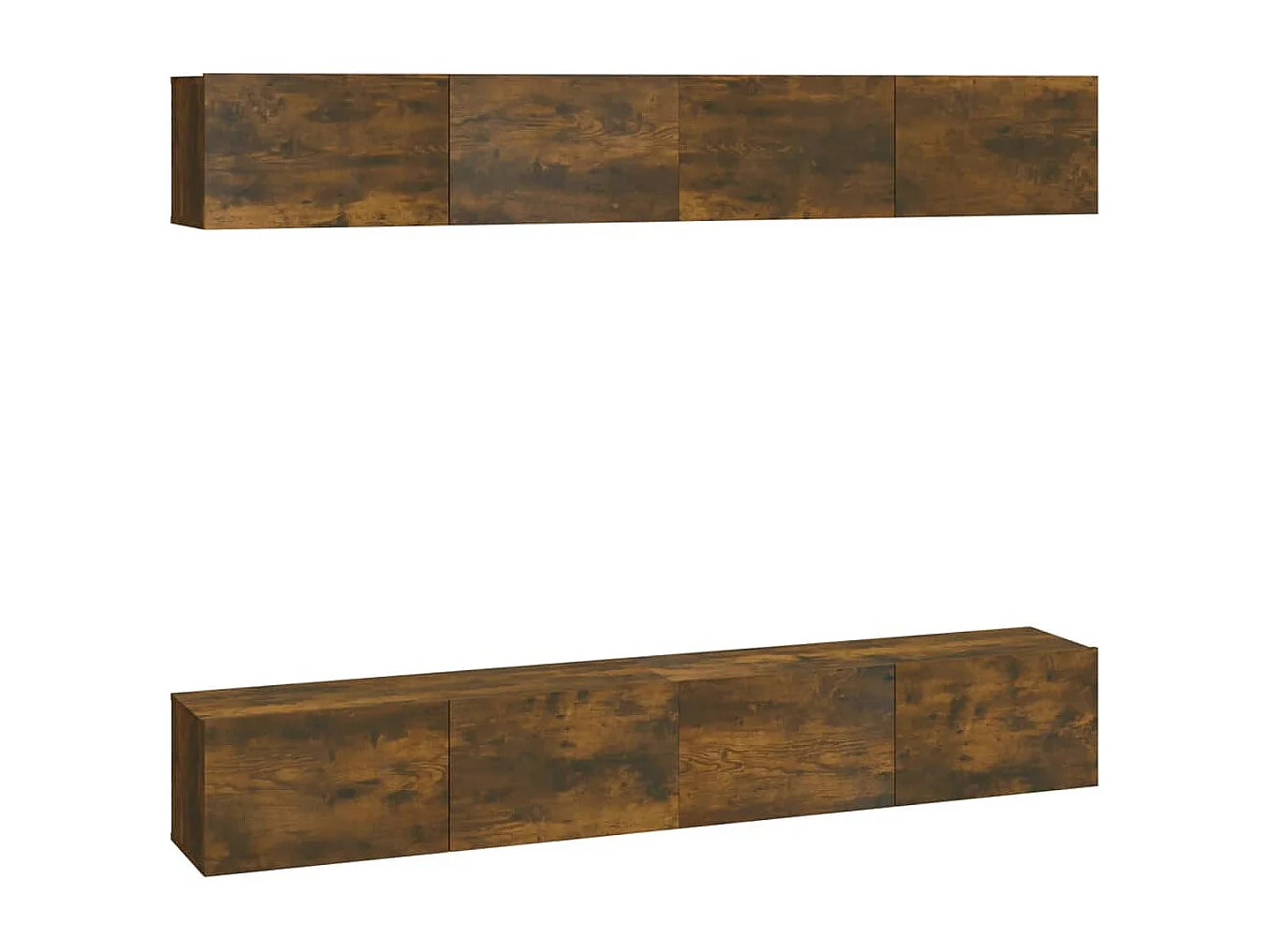 Meuble TV muraux 4 pc Chêne fumé 100x30x30