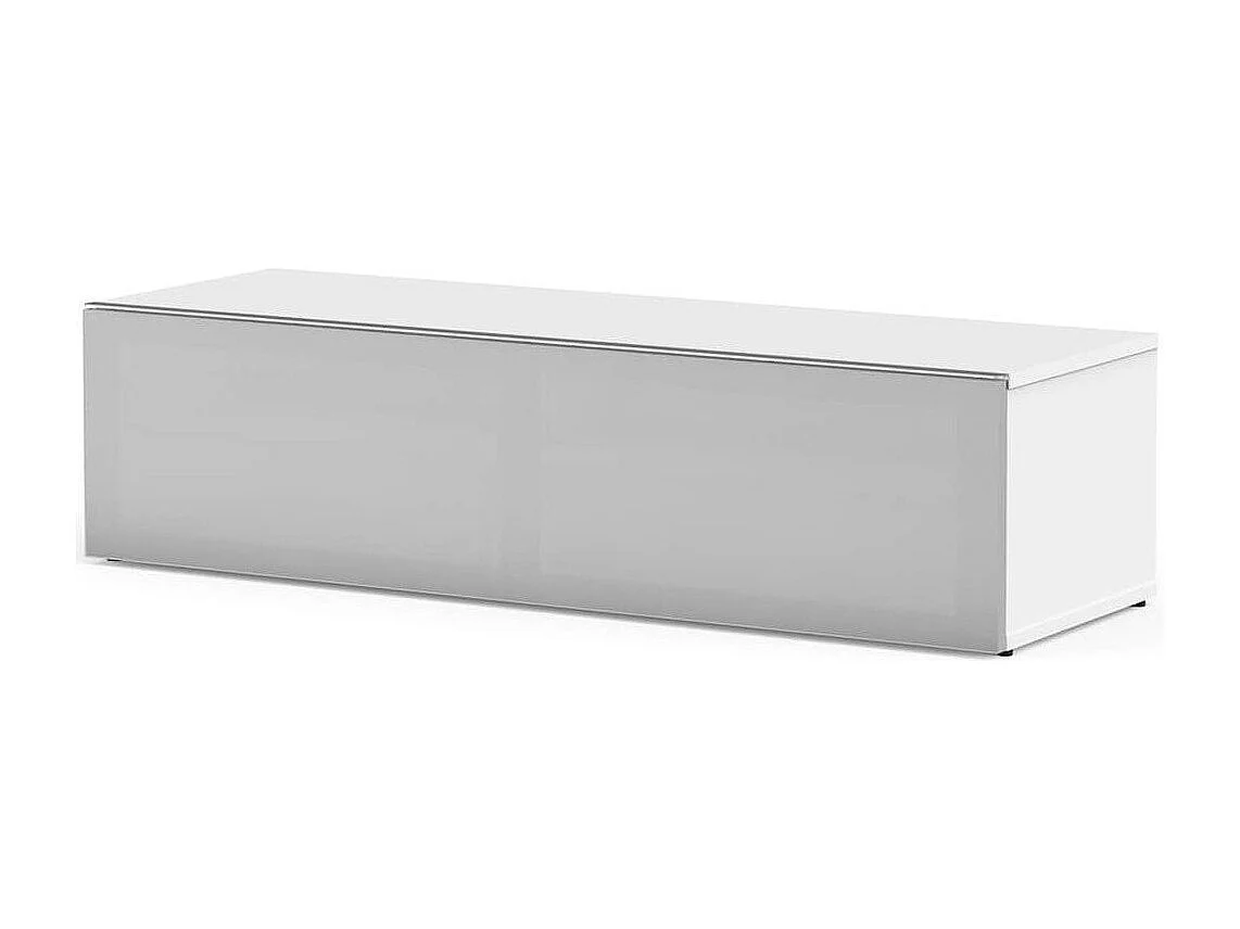 Meuble TV tissu acoustique et mélaminé blanc Atlanta 120cm