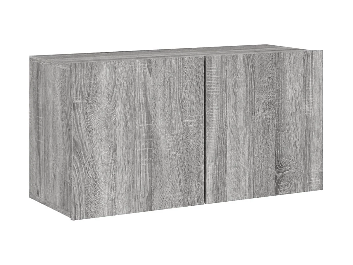 Unité murale TV 5 pc sonoma gris bois d'ingénierie