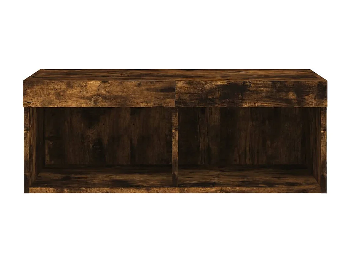 Meuble TV avec lumière LED chêne fumé 80x30x30