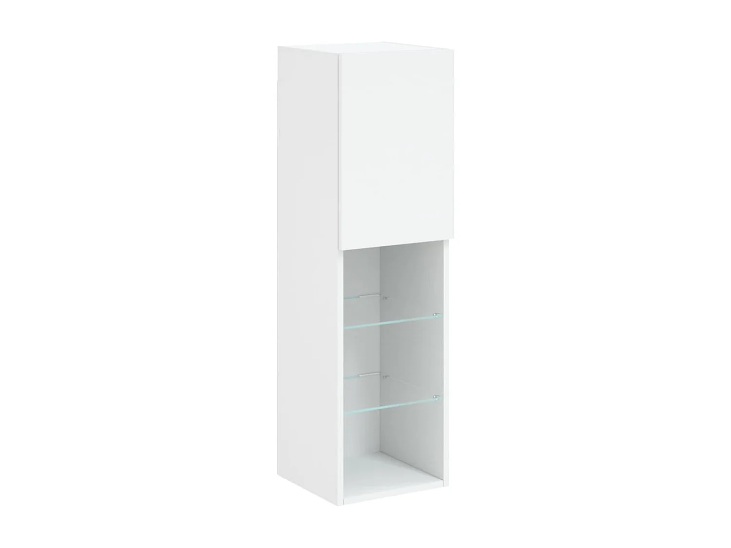 Unité murale TV avec LED 5 pc blanc bois d'ingénierie