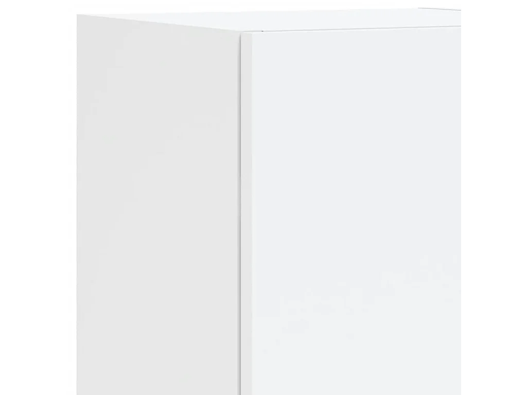 Unité murale TV avec LED 5 pc blanc bois d'ingénierie