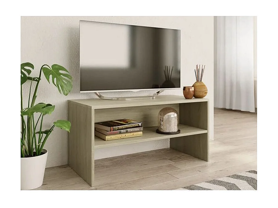 Meuble TV bois chêne clair Thela 80cm
