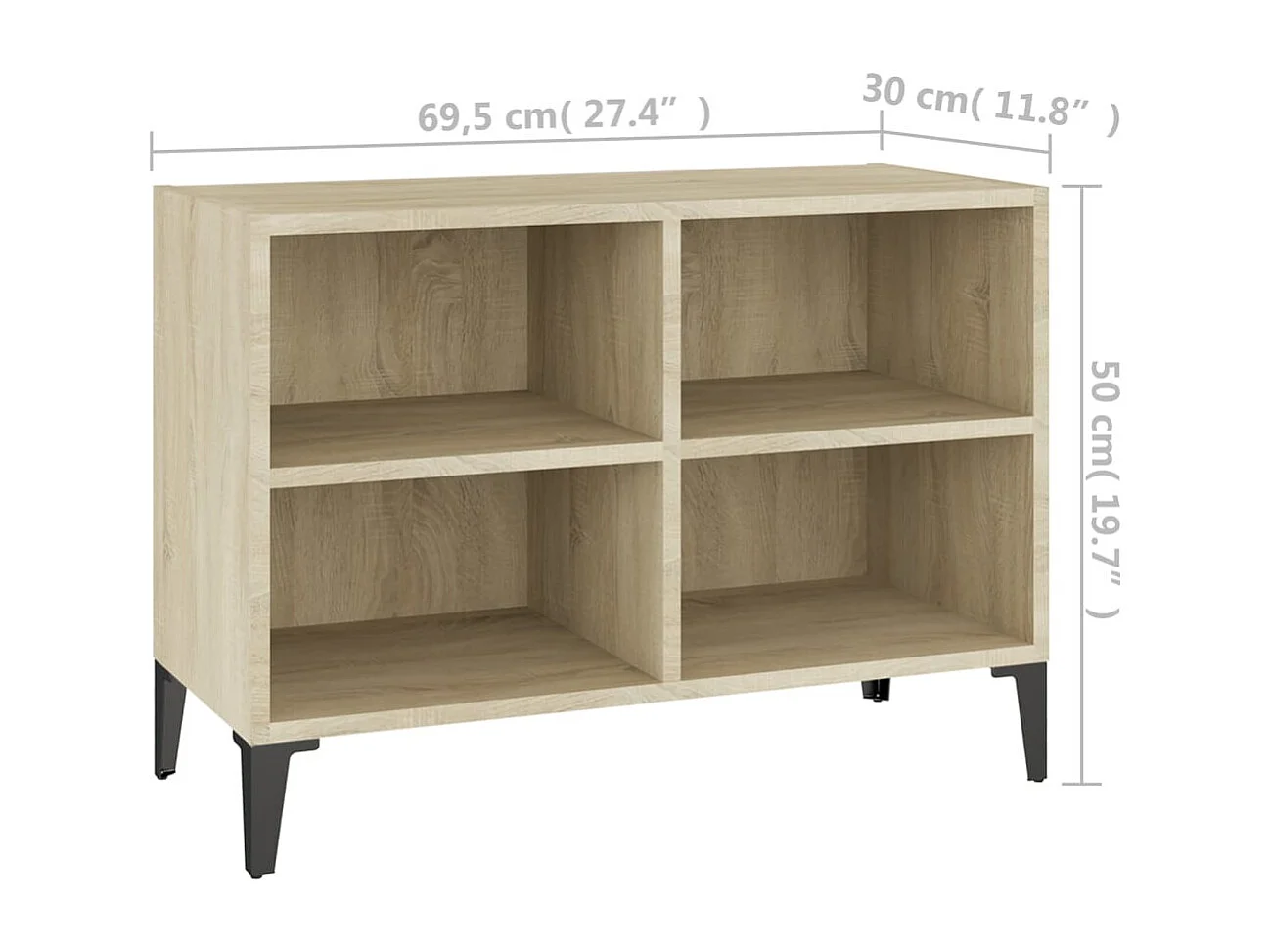 Meuble de rangement avec pied en métal Chêne sonoma 69,5x30x50