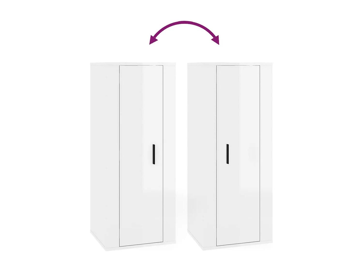 Meuble TV mural Blanc brillant 40x34,5x100