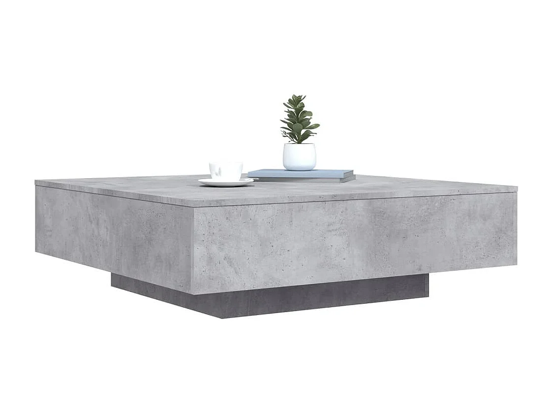 Table base avec lumière LED gris béton 100x100x31