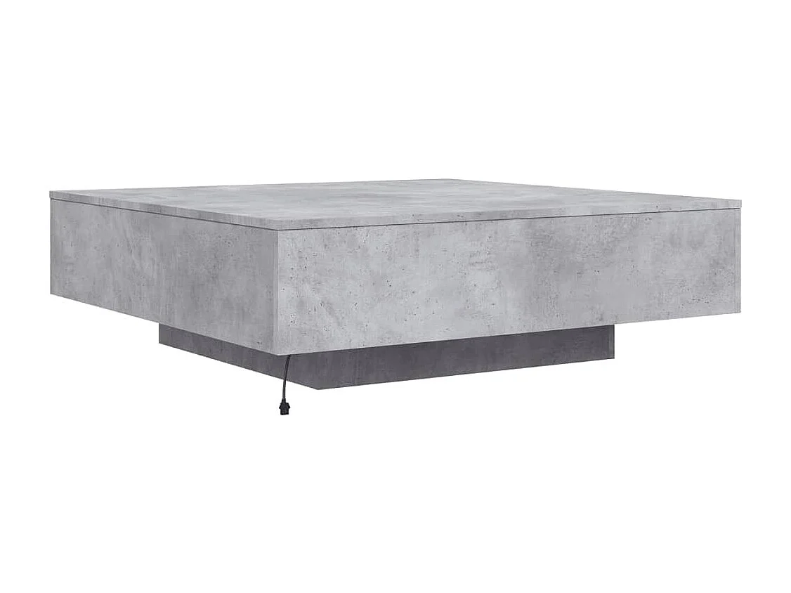 Table base avec lumière LED gris béton 100x100x31