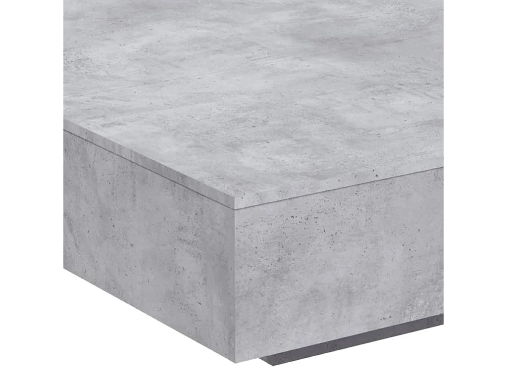 Table base avec lumière LED gris béton 100x100x31