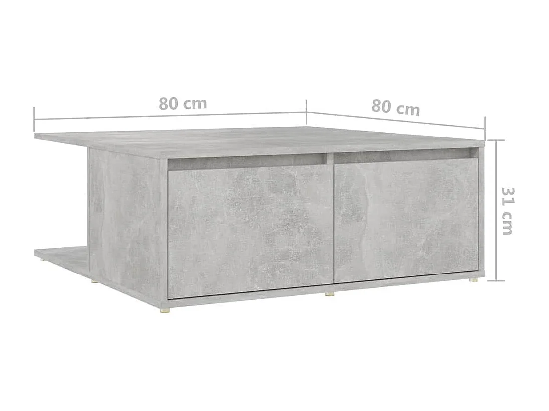 Table base Gris béton 80x80x31