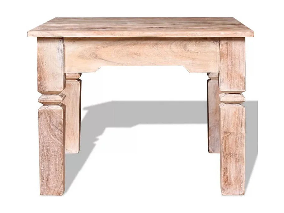 Table base carrée acacia massif clair brossé Mulko