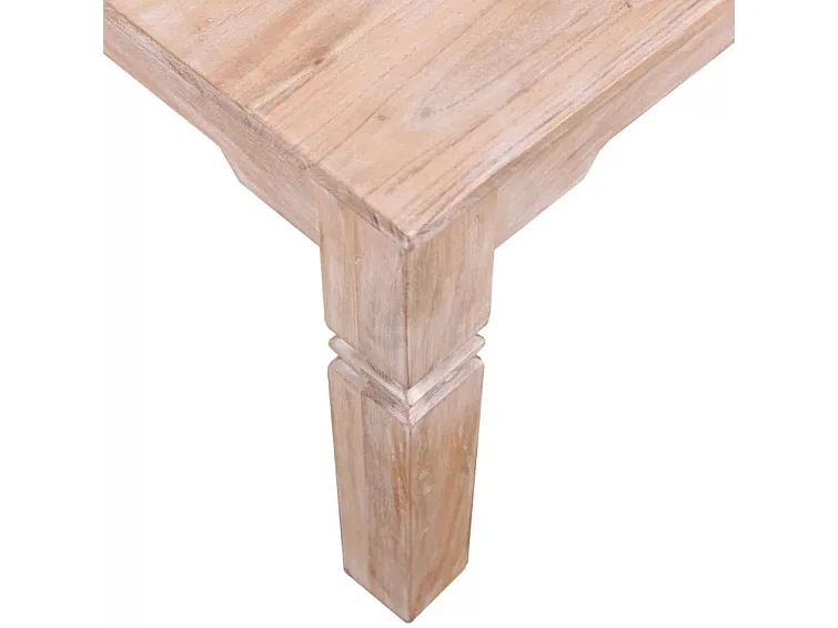 Table base carrée acacia massif clair brossé Mulko