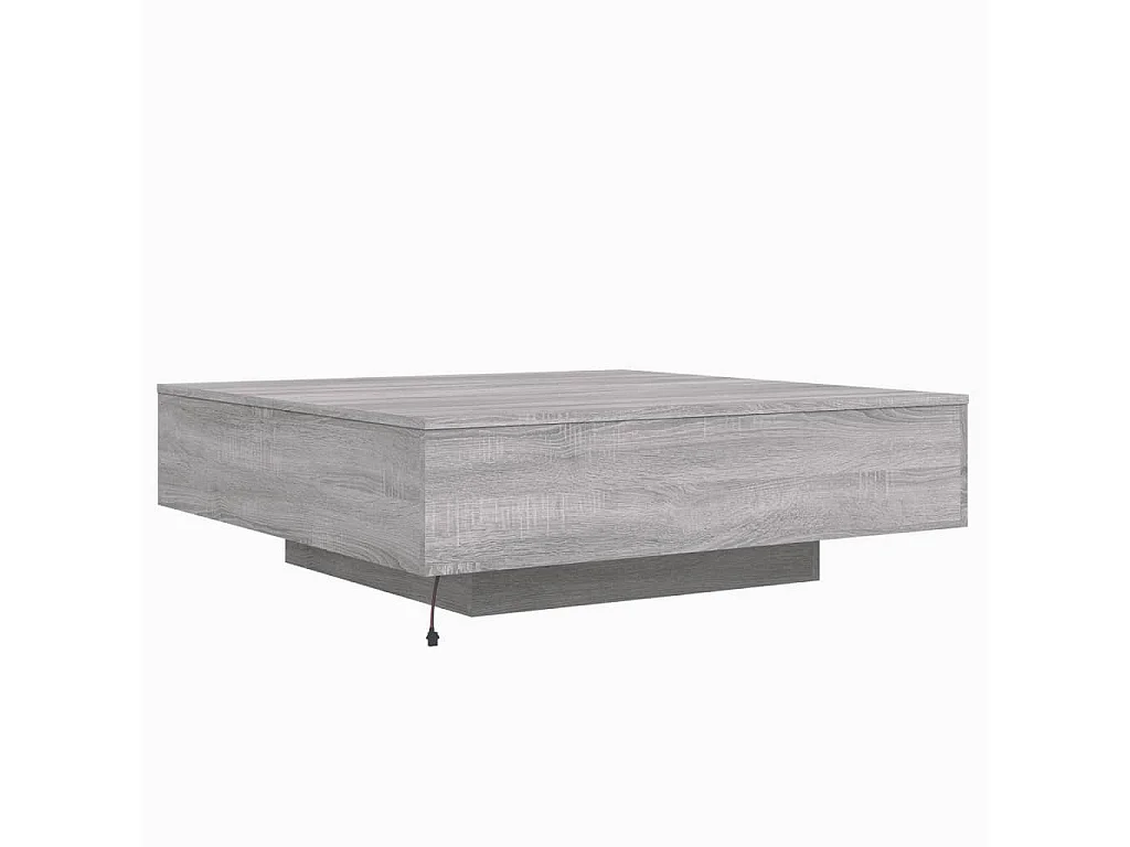 Table base avec lumière LED sonoma gris 100x100x31