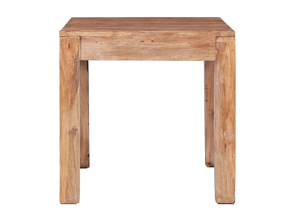 Table base carrée bois massif recyclé clair Zingo