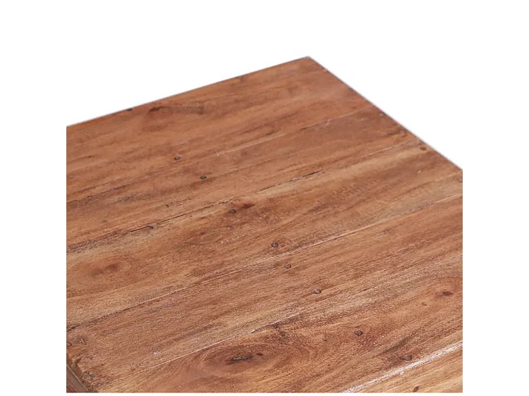 Table base carrée bois massif recyclé clair Zingo