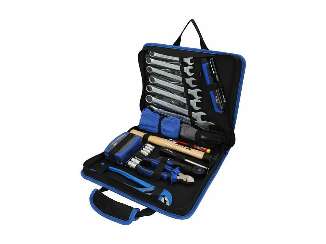 BRILLIANT TOOLS Werkzeugset 64-teilig aus Stahl mit Ledertasche