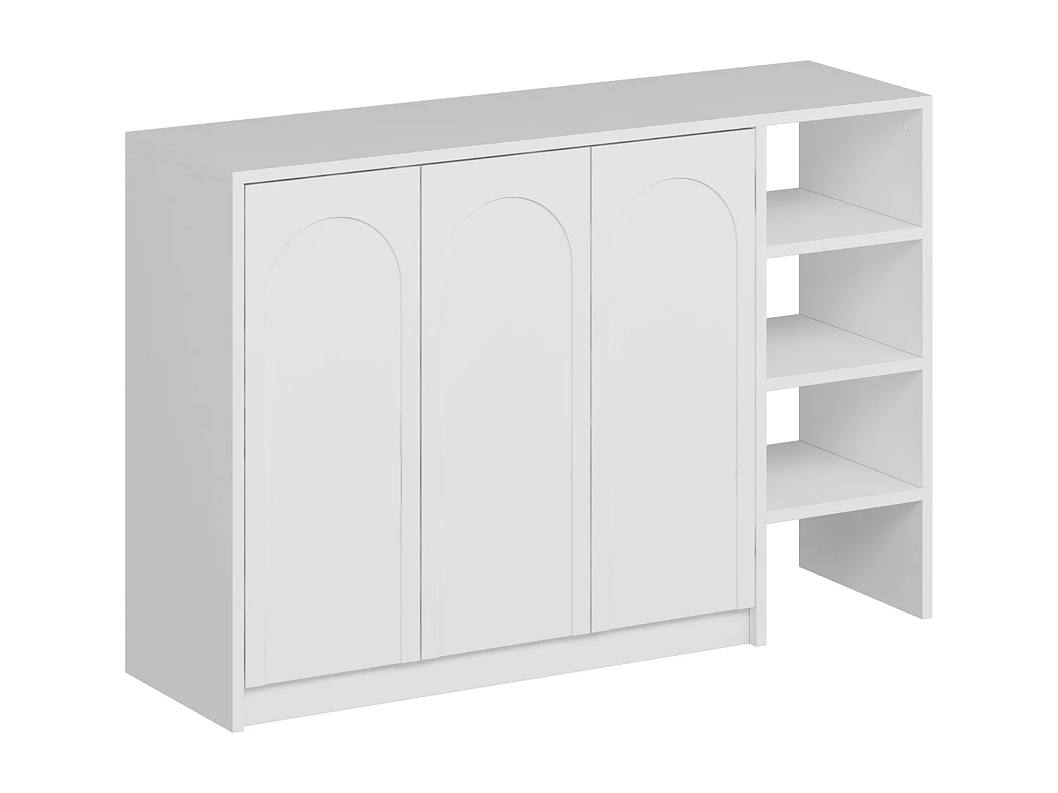 Meuble à chaussures avec 3 portes et 3 niches - Blanc - NALYRA