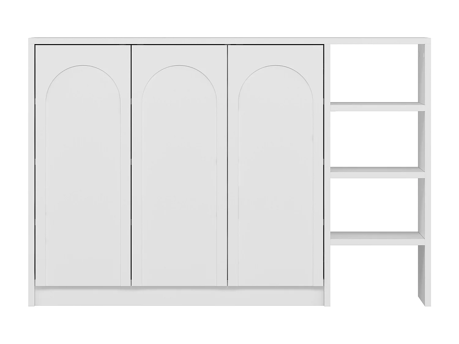 Meuble à chaussures avec 3 portes et 3 niches - Blanc - NALYRA