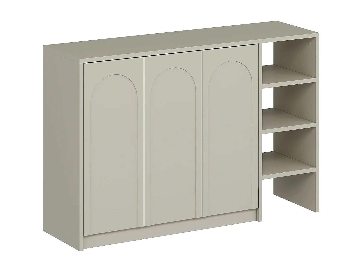 Meuble à chaussures avec 3 portes et 3 niches - Beige - NALYRA