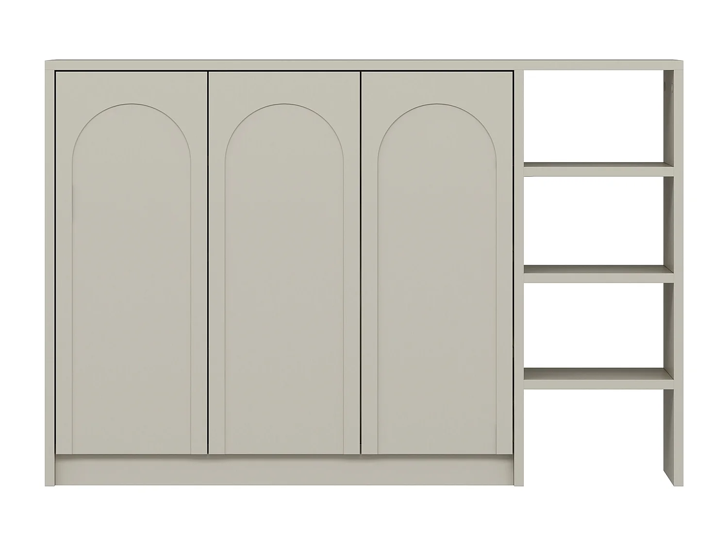 Meuble à chaussures avec 3 portes et 3 niches - Beige - NALYRA