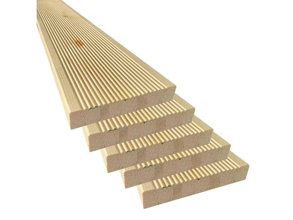 Pavimento In Legno Antiscivolo da 200 cm, sezione 14,5x2,7 cm, Multipack 5 pz