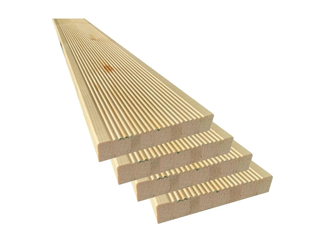 Pavimento In Legno Antiscivolo da 300 cm, sezione 14,5x2,7 cm, Multipack 4 pz