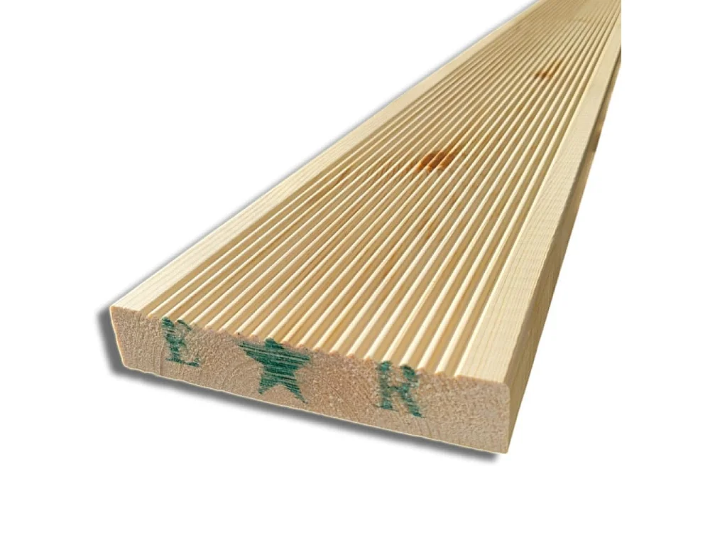 Pavimento In Legno Antiscivolo da 300 cm, sezione 14,5x2,7 cm, Multipack 4 pz