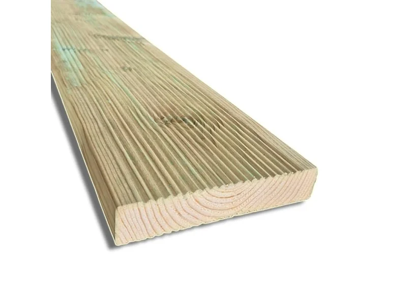 Pavimento in Legno per Esterno da 200x14,5x2,7 cm, in Pino Massello Antiscivolo
