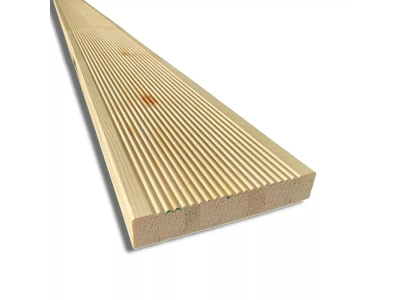Pavimento naturale in legno antiscivolo da 200 cm, sezione 14,5x2,7 cm, per Giardini, Terrazze, Decking