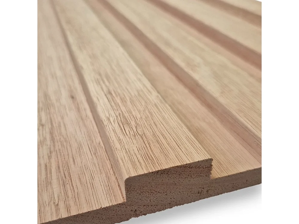 Pannello Decorativo 3D in Legno OkumÃ¨ Naturale - Boiserie e Rivestimento Parete, Altezza 240 cm