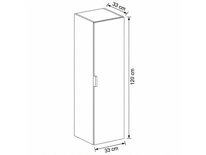 Armoire de salle de bain Colonne haute Façades Cadre Chêne Noyer / Cachemire Roma