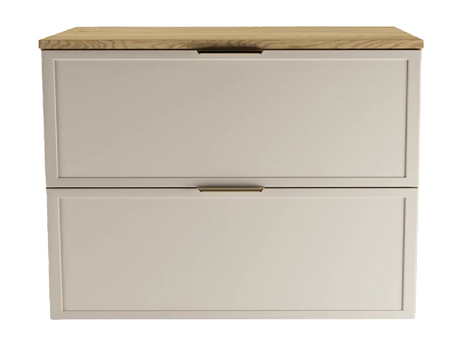 Wastafelonderkast met blad 80 cm Fronten Frame Eiken Cremona / Kasjmier Roma