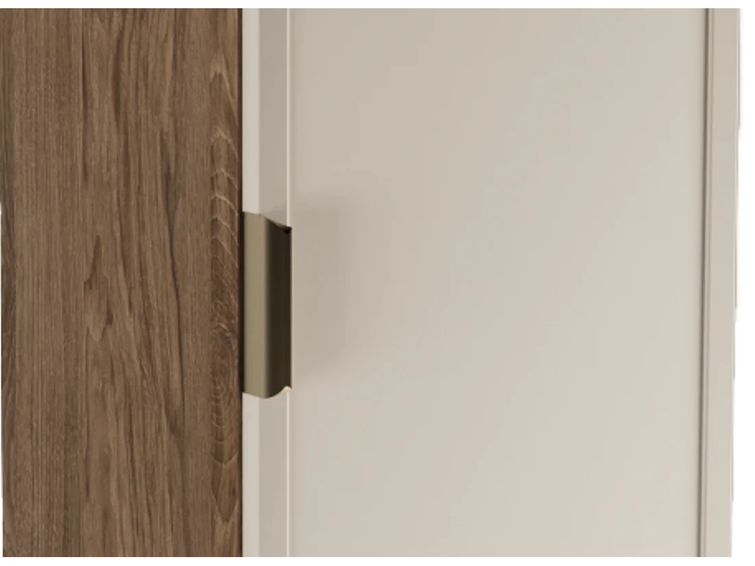 Set per bagno 80 cm Mobile con piano Colonna Frontali Cornice Rovere Noce / Kashmir Roma