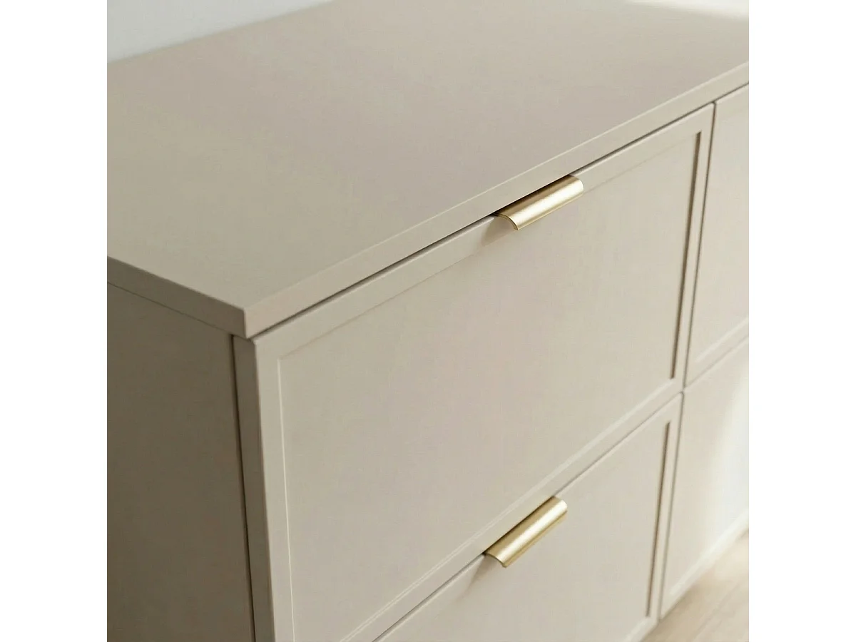 Armario de cachemira para lavabo con encimera de 60 cm. Frentes con marco Roma.