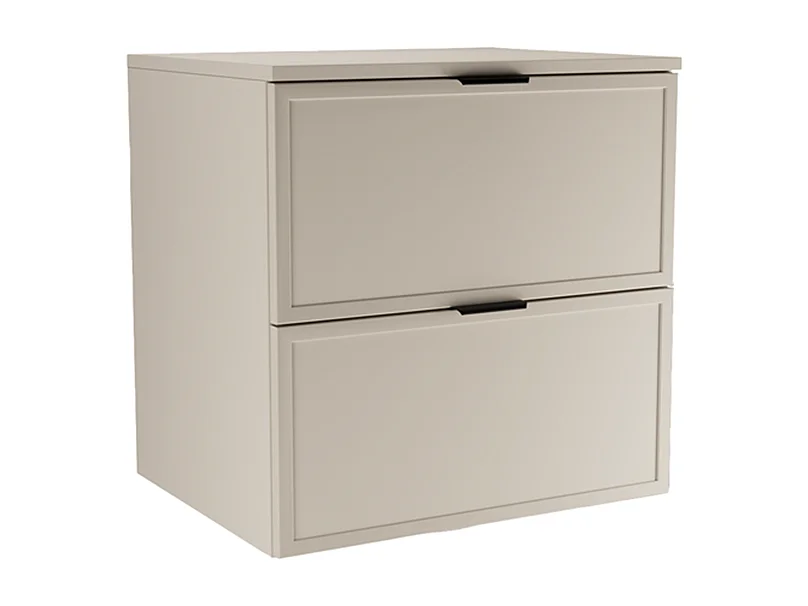 Armario de cachemira para lavabo con encimera de 60 cm. Frentes con marco Roma.