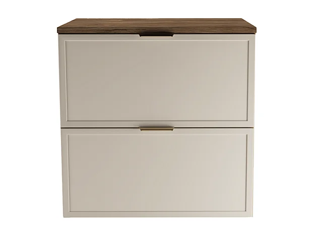 Wastafelonderkast met blad 60 cm Fronten Frame Eiken Noten / Kasjmier Roma