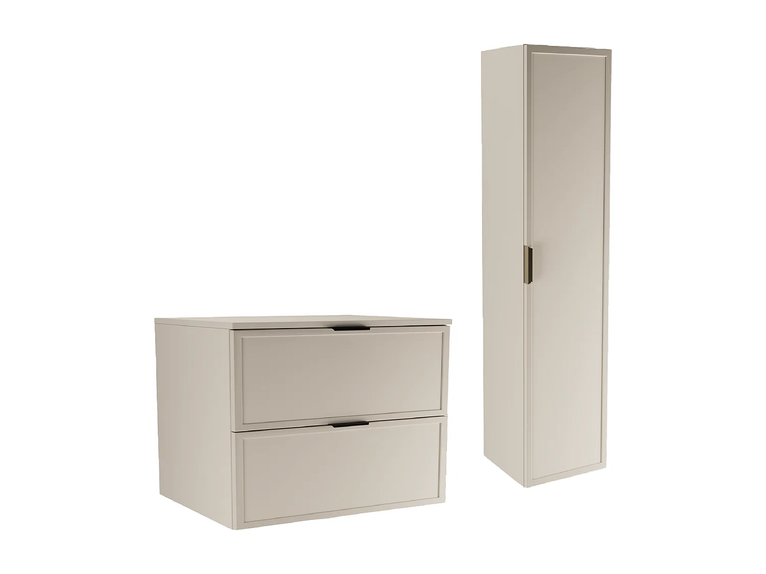 Set da bagno in cashmere 80 cm Mobile con piano Colonna Frontali Cornice Roma