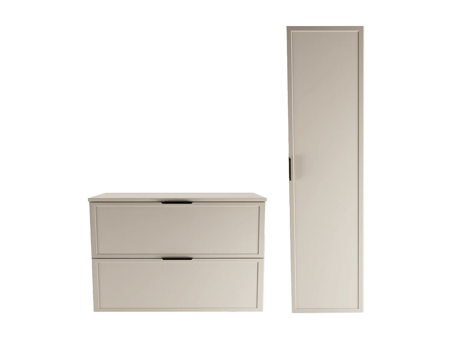 Set da bagno in cashmere 80 cm Mobile con piano Colonna Frontali Cornice Roma