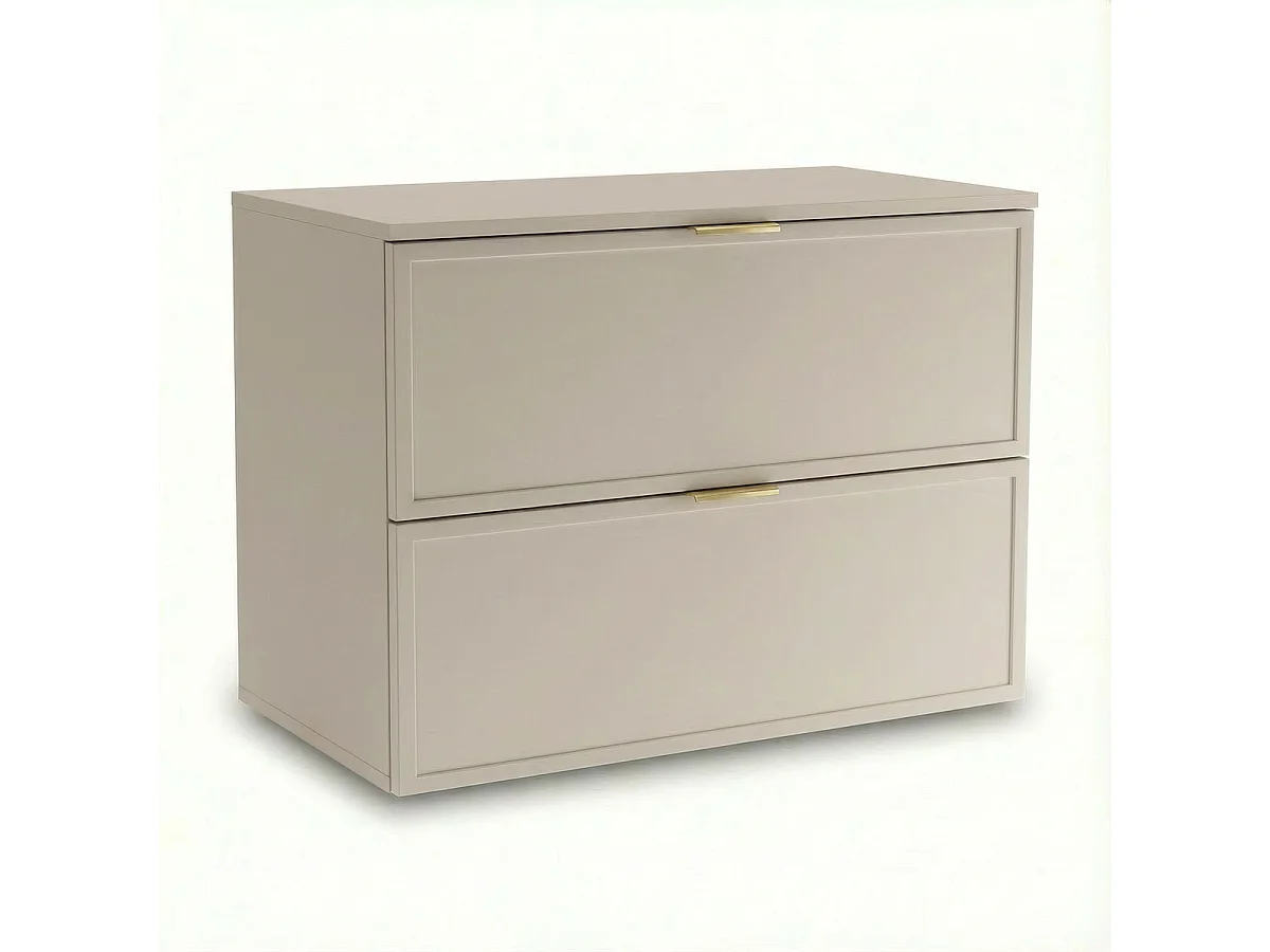 Set da bagno in cashmere 80 cm Mobile con piano Colonna Frontali Cornice Roma