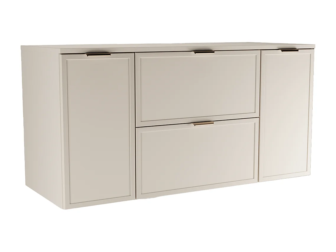 Armario de cachemira para lavabo con encimera de 120 cm 2D2S Frentes Marco Roma