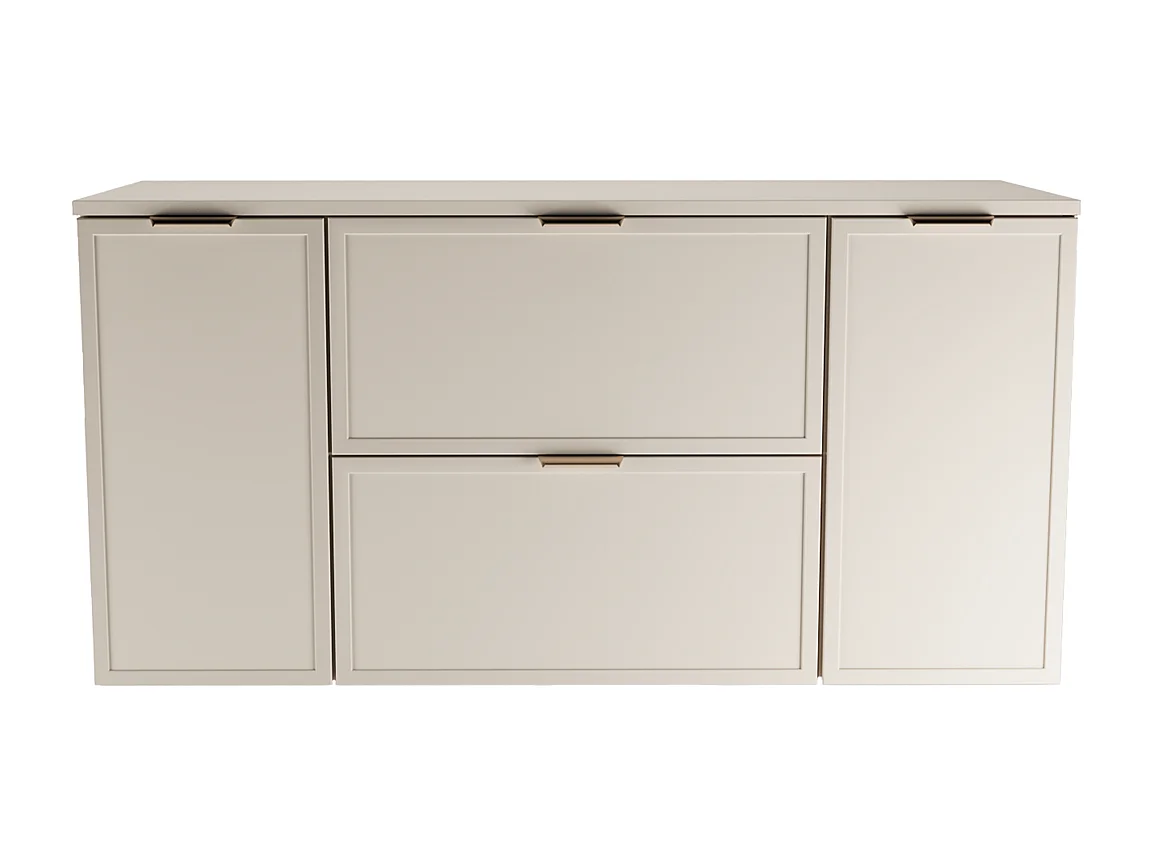 Armario de cachemira para lavabo con encimera de 120 cm 2D2S Frentes Marco Roma