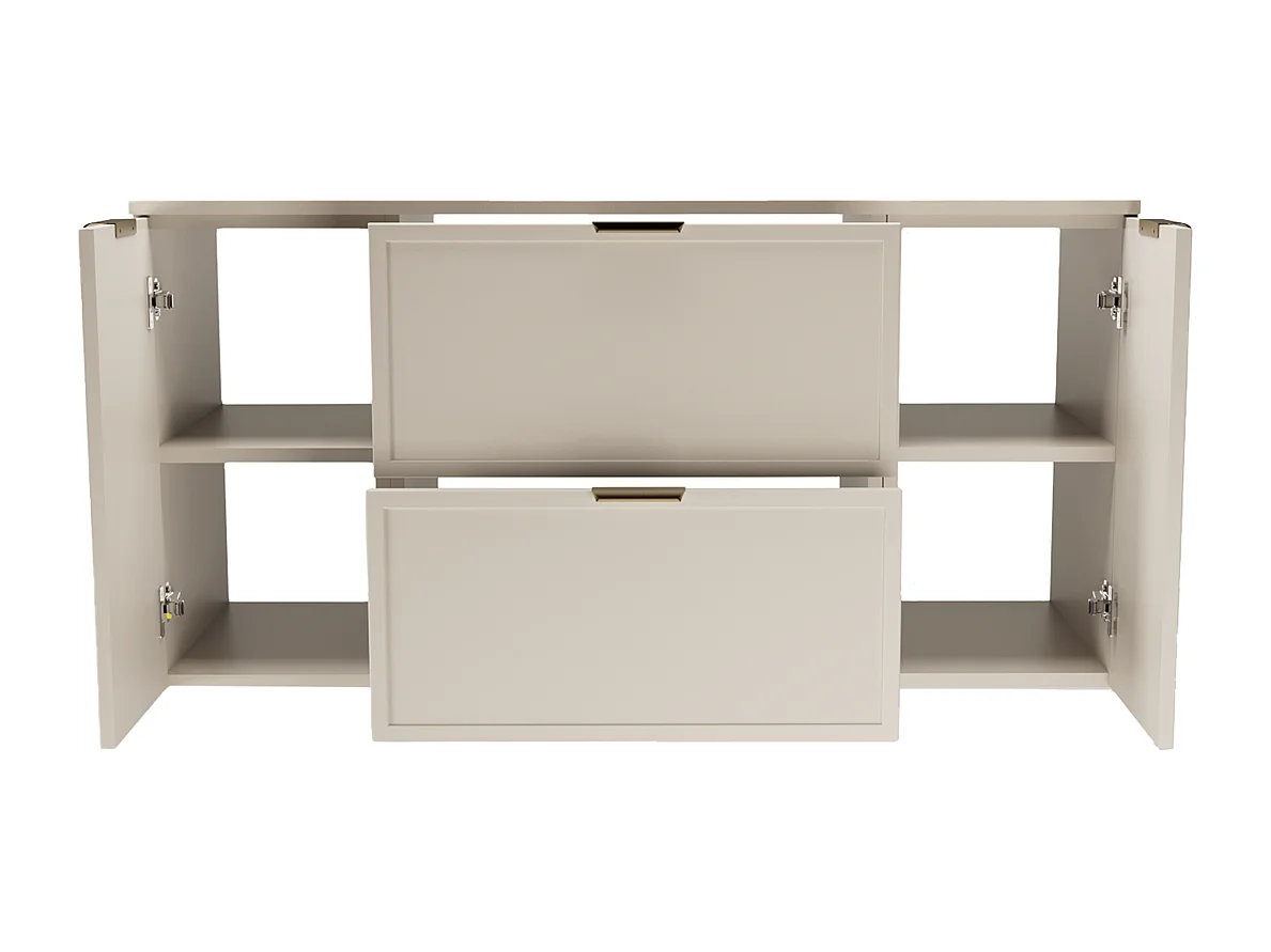 Armario de cachemira para lavabo con encimera de 120 cm 2D2S Frentes Marco Roma