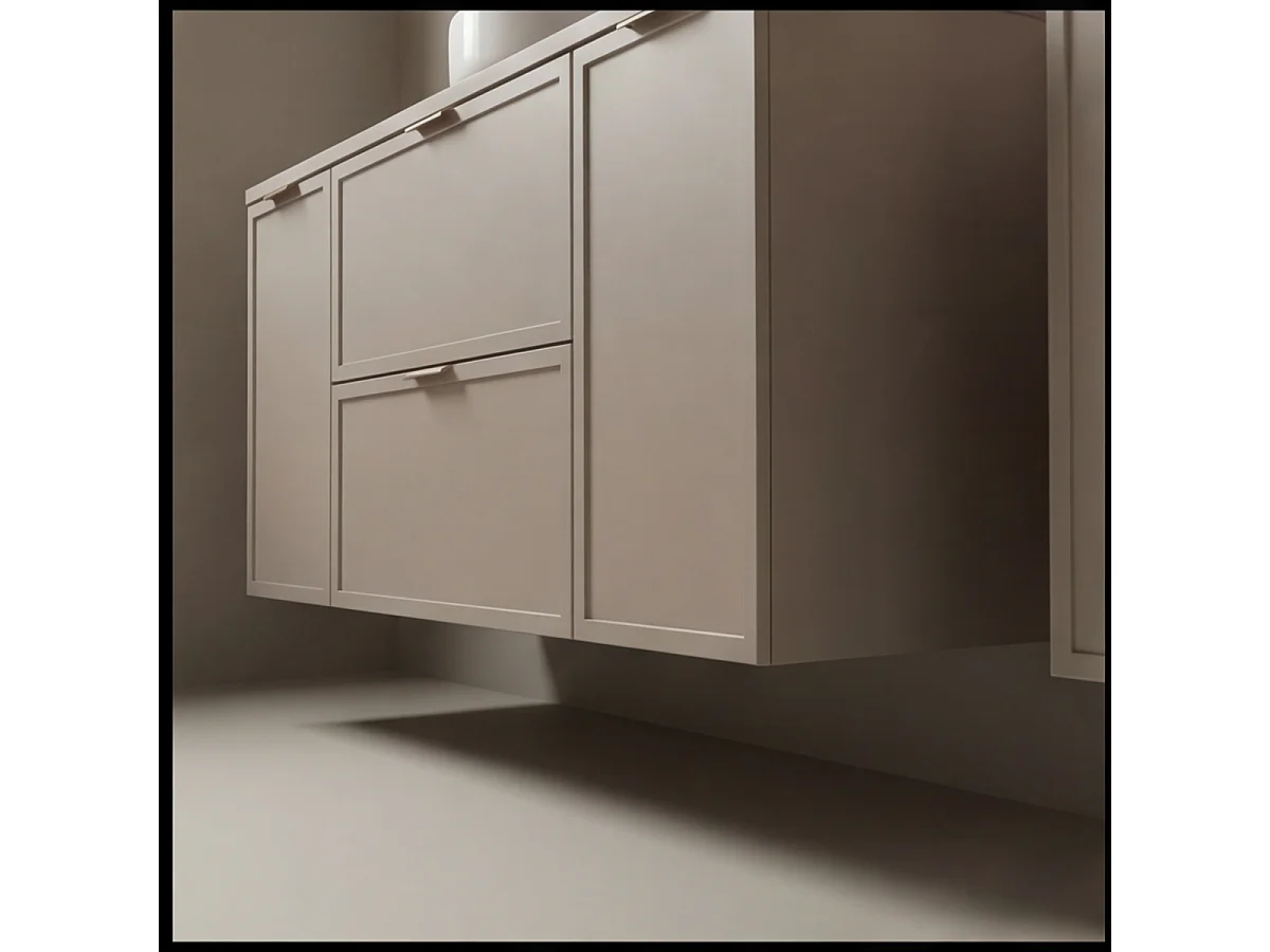 Armario de cachemira para lavabo con encimera de 120 cm 2D2S Frentes Marco Roma