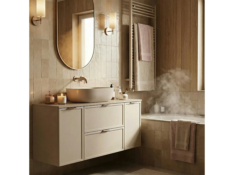 Armario de cachemira para lavabo con encimera de 120 cm 2D2S Frentes Marco Roma