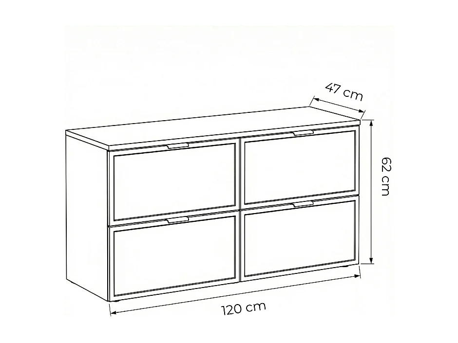 Armario de cachemira para lavabo con encimera de 120 cm. Frentes con marco Roma.