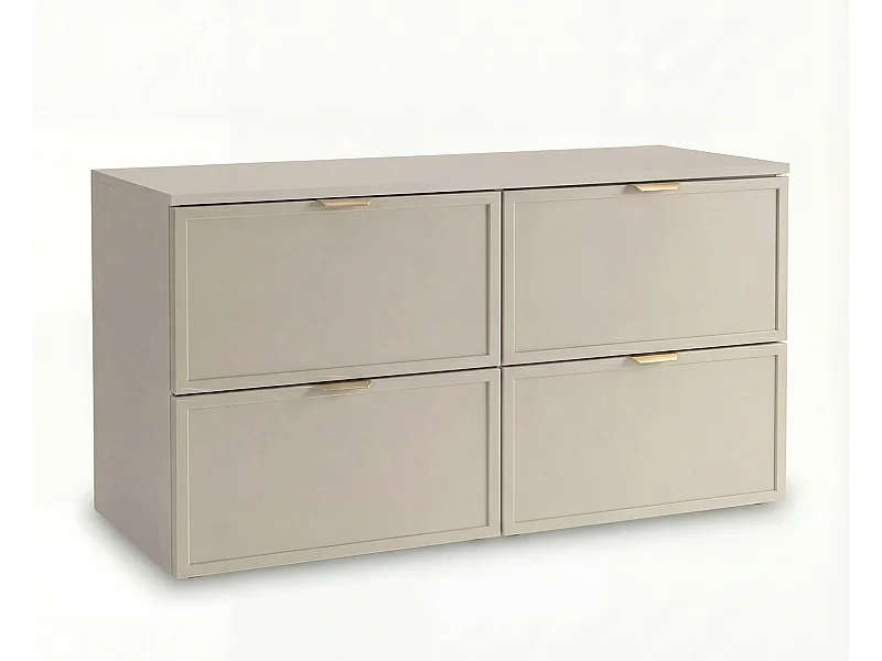 Armario de cachemira para lavabo con encimera de 120 cm. Frentes con marco Roma.