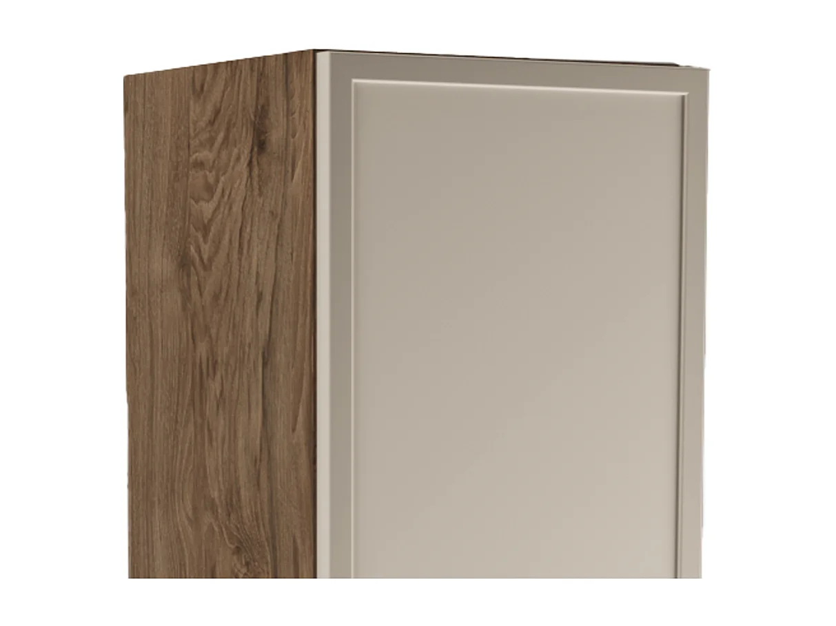 Conjunto para baño 60 cm Armario con encimera Columna Frentes Marco Roble Nogal / Cachemira Roma