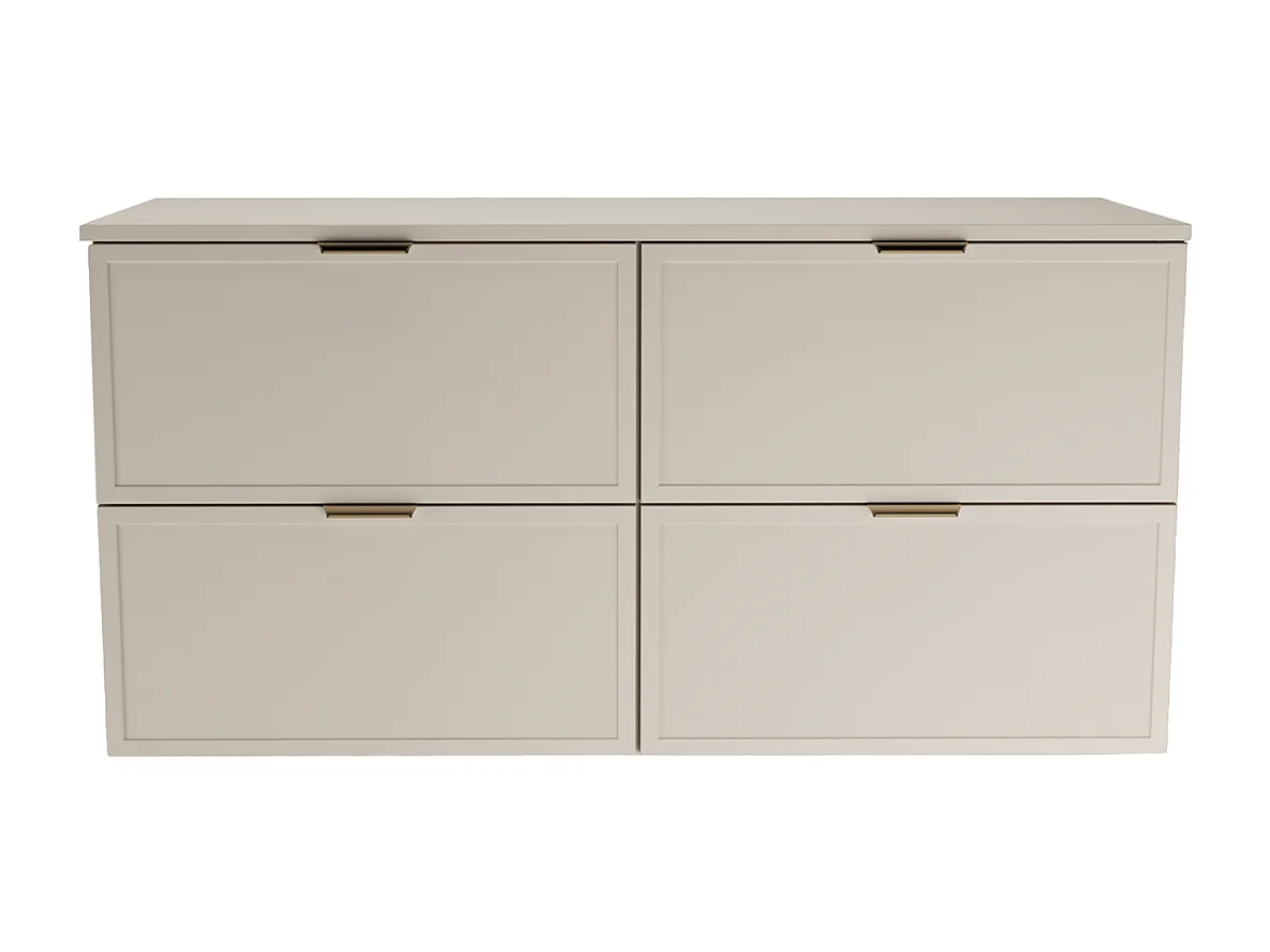 Set da bagno in cashmere 120 cm Mobile con piano Colonna Frontali Cornice Roma