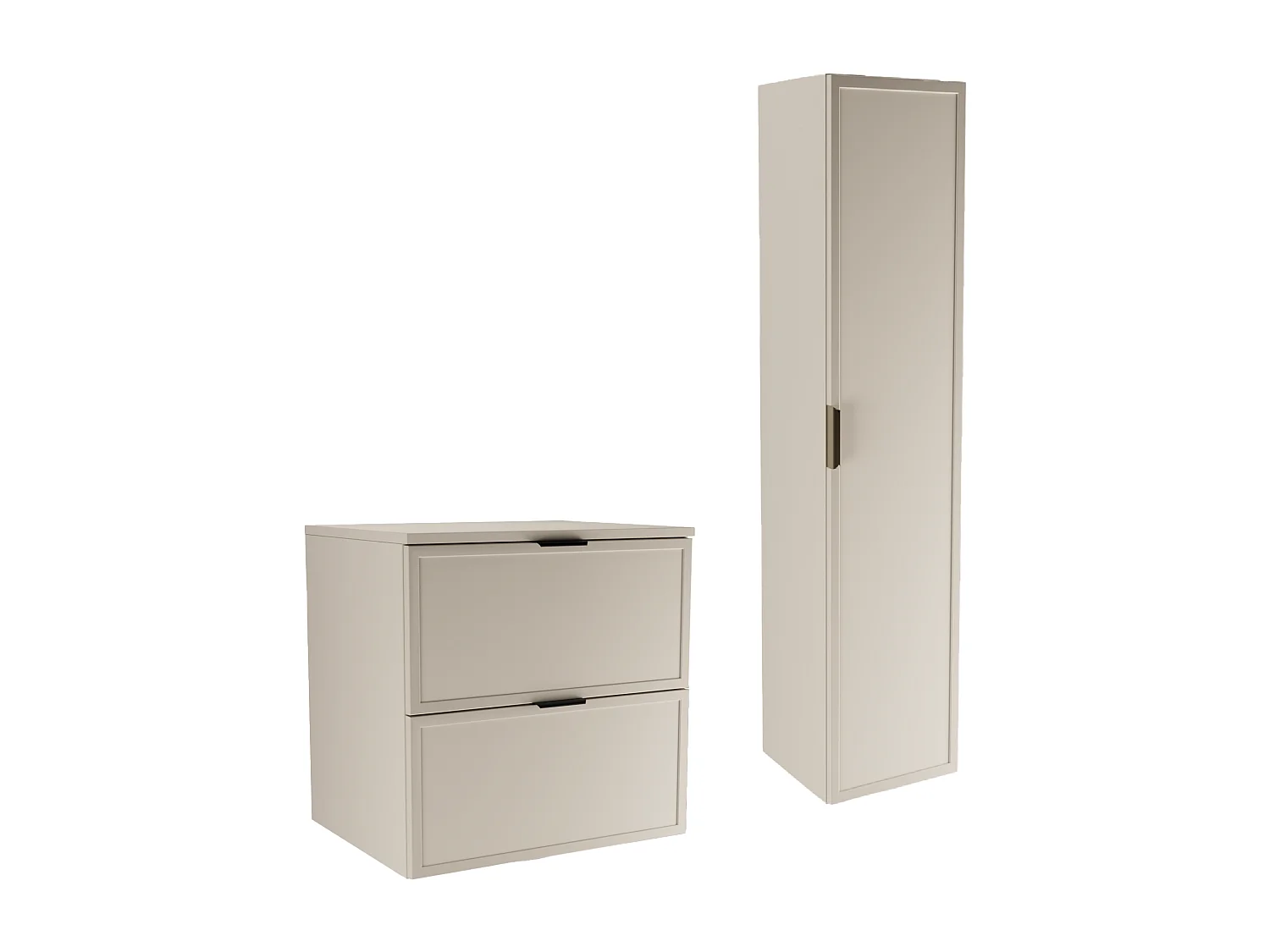 Conjunto de baño de cachemira 60 cm Armario con encimera Columna Frentes Marco Roma