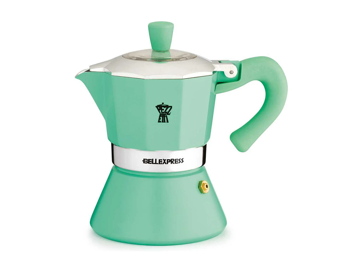 Włoski Ekspres do Kawy Pezzetti Bellexpress 6 Filiżanek Aluminium Turkusowy Do Wszystkich Rodzajów Kuchni W Tym Indukcji